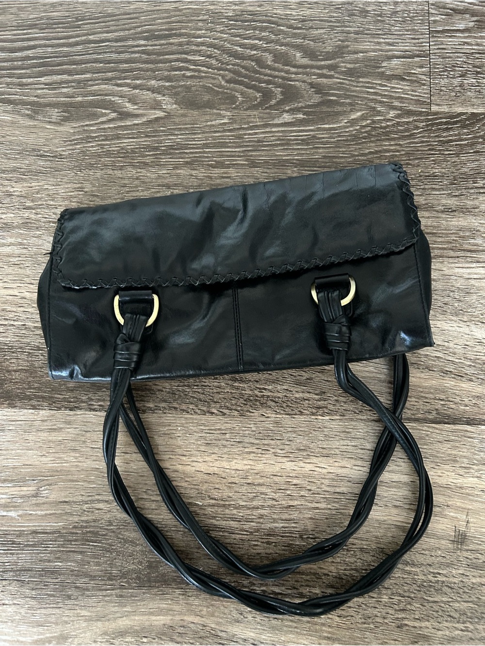 Worthington Black Braided-Detail Shoulder Bag